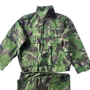 库存老货87式夏季迷彩服老式迷彩服套装多口袋带屁兜耐磨耐脏工服