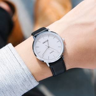 珂紫学生情侣手表防水简约刻字新款 休闲超薄一对男女士腕表