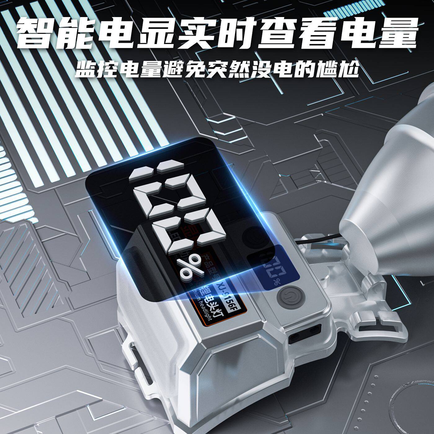 强光头灯新款泛光聚光可切换头戴式远射充电防水超亮矿灯户外家用