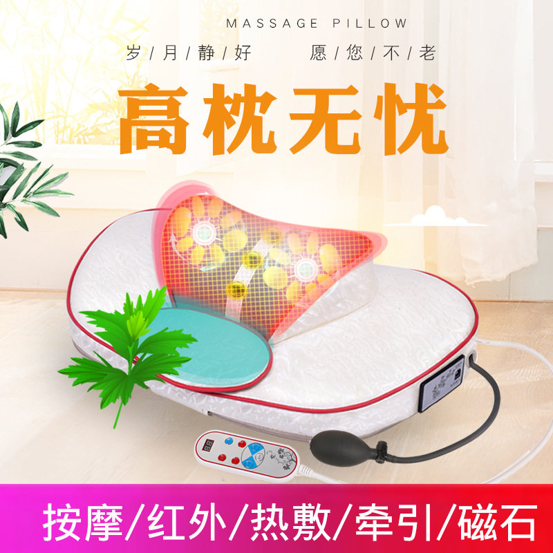 颈椎按摩器多功能全身电动颈部腰部肩部家用枕头肩颈拉伸垫仪