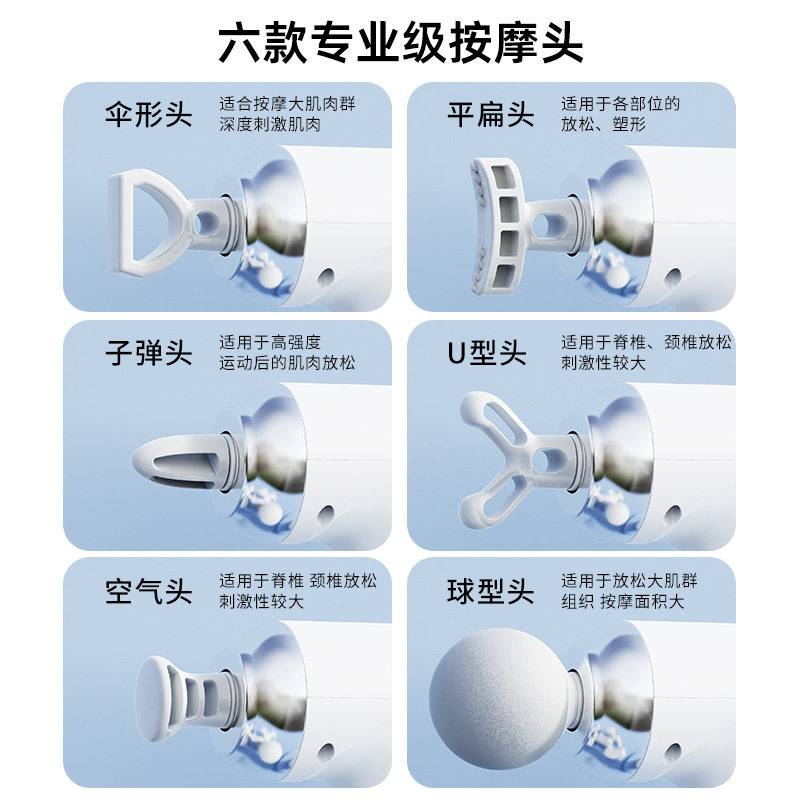 筋膜枪改装头多档按摩器运动颈膜枪电动冲击家用健身器材筋膜抢