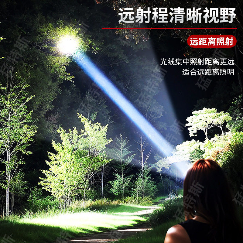 LED头灯强光变焦充电户外夜钓鱼远射户外手电筒超亮头戴式矿灯