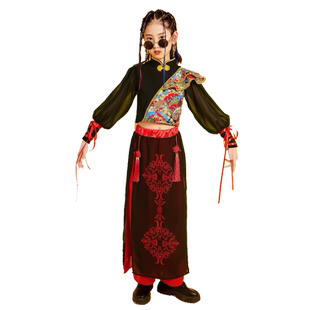 六一国风女童走秀复古爵士舞嘻哈古典舞合唱服男童中国风演出服装