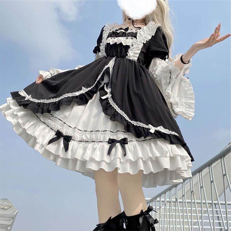原创正版白夜极光op洛丽塔lolita复古洋装少女连衣裙可拆卸袖子