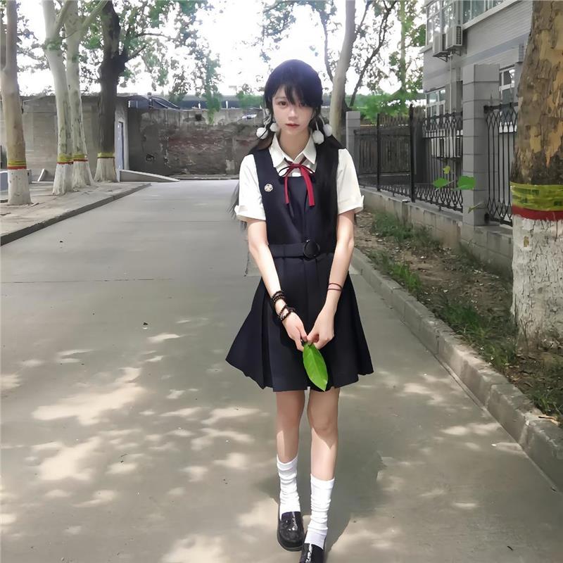 小丸日记木野高原创jk制服绀色校供学院风背心裙现货基础款连衣裙