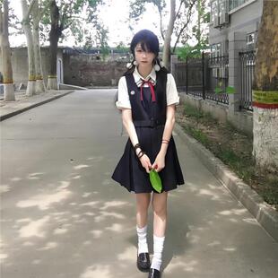 小丸日记木野高原创jk制服绀色校供学院风背心裙现货基础款连衣裙