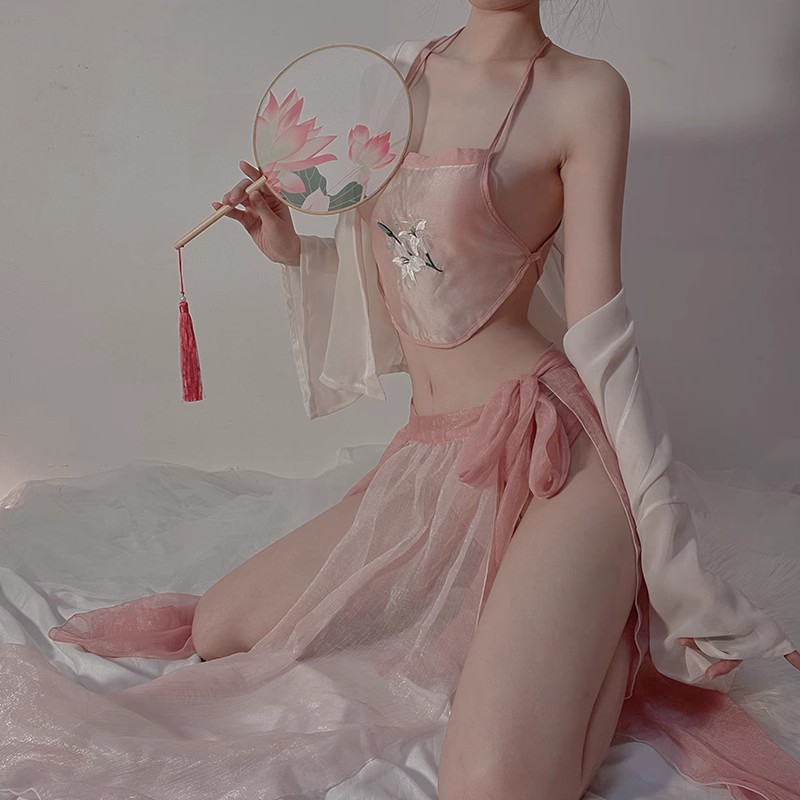 性感睡衣女汉服古代宫廷肚兜纯欲风火辣情趣制服大码透视睡裙qqny