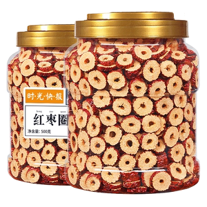 每果时光旗舰店每果时光红枣干片500g灰枣无核红枣大枣脆片圈泡茶新疆特产枣零食