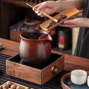 围炉煮茶器家用带盖罐罐烧奶茶罐电陶炉煮茶壶陶壶烤奶茶罐耐高温
