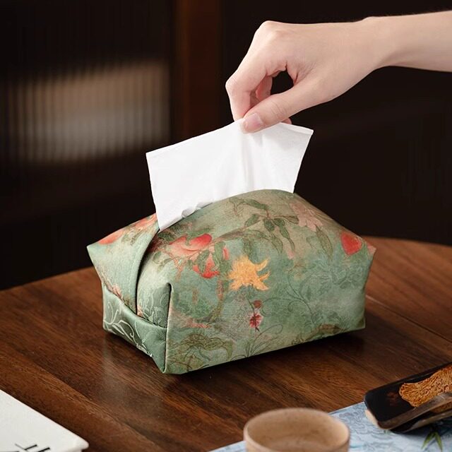 茶室纸巾盒家用客厅车载布艺收纳盒桌面餐巾纸收纳茶几纸抽盒子