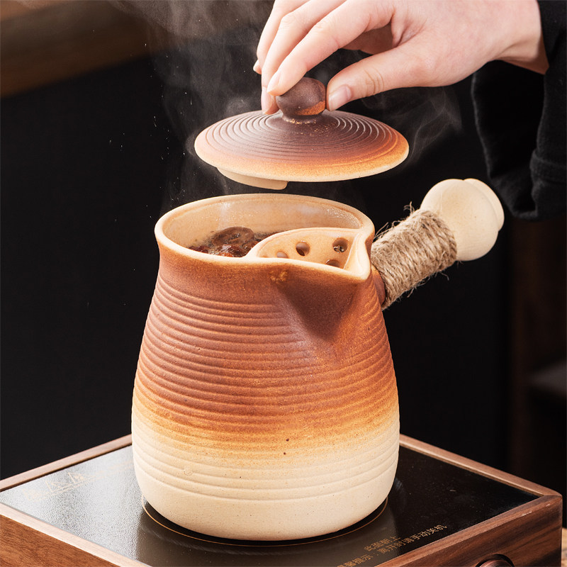 可干烧罐罐煮茶壶带盖家用耐热陶罐煮奶茶烤茶烤奶罐围炉煮茶套装