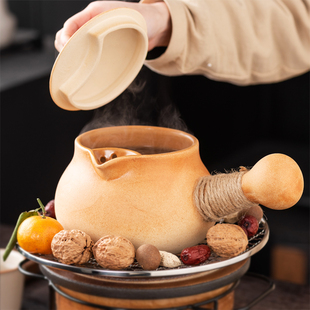 原矿陶土罐罐壶围炉煮茶壶可干烧家用大容量煮奶茶烤奶炒茶陶罐壶