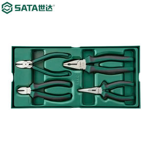 SATA 世达 4件套钳子工具托组套钢丝钳斜嘴钳尖嘴钳水口钳09912