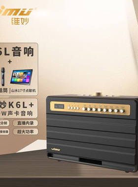 维妙K6L+唱歌音响户外内置声卡K歌音箱便携式声卡一体机蓝牙三分