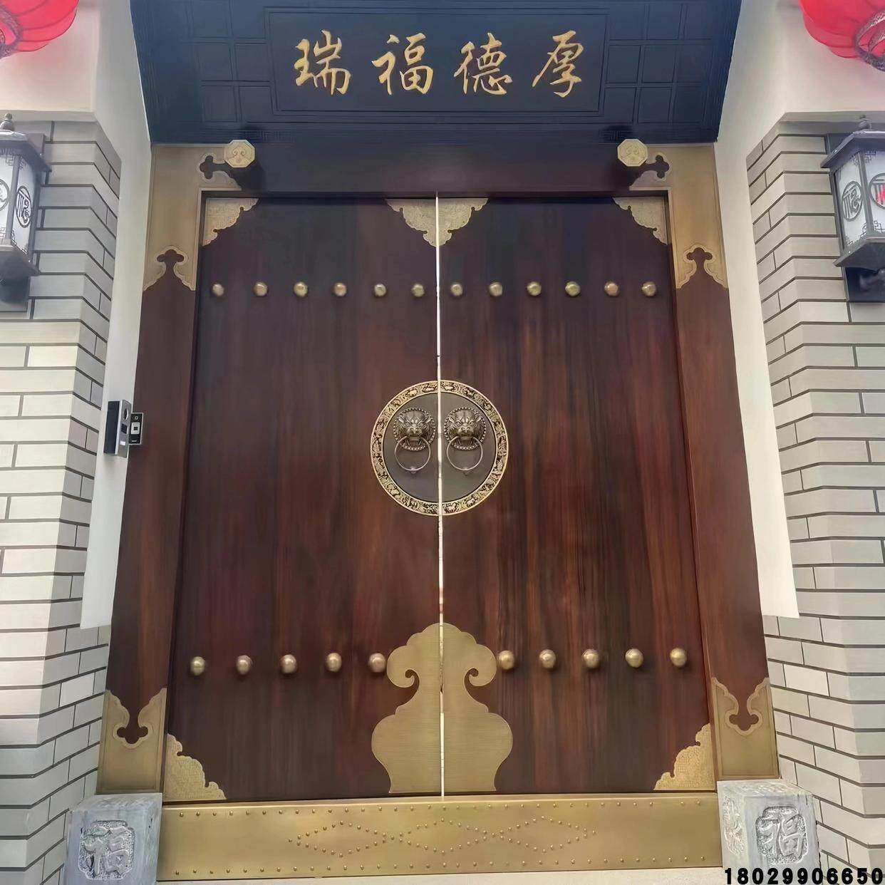 中式祠堂寺庙红漆大门仿古实木门