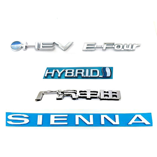 21-27款赛那车标 SIENNA后尾英文字母贴HEV EFOUR HYBRID混动标志