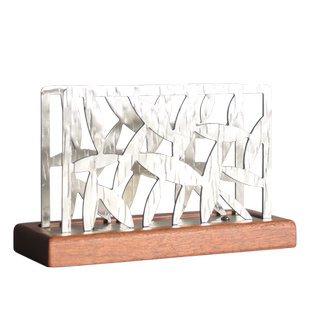 北欧叶子冰裂纹实木座 餐巾纸架托 餐桌纸巾架西餐纸夹座 可定制