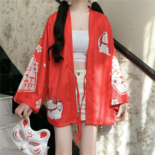 Real price photo of Chinese style, ancient style, improved fashion, lucky cardigan, sunscreen, Chinese red thin coat, female