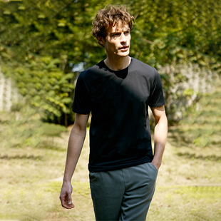 夏季男士圆领短袖T恤新款纯色三抗速干轻薄宽松休闲上衣DJT1212