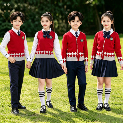 儿童学院风校服演出服中小学生合唱服英伦风男女童诗歌朗诵表演服