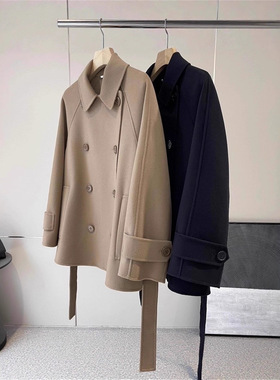 PRISCA/现货！渠道！y货~100S~jin口澳洲毛羊绒双面呢手工双排扣