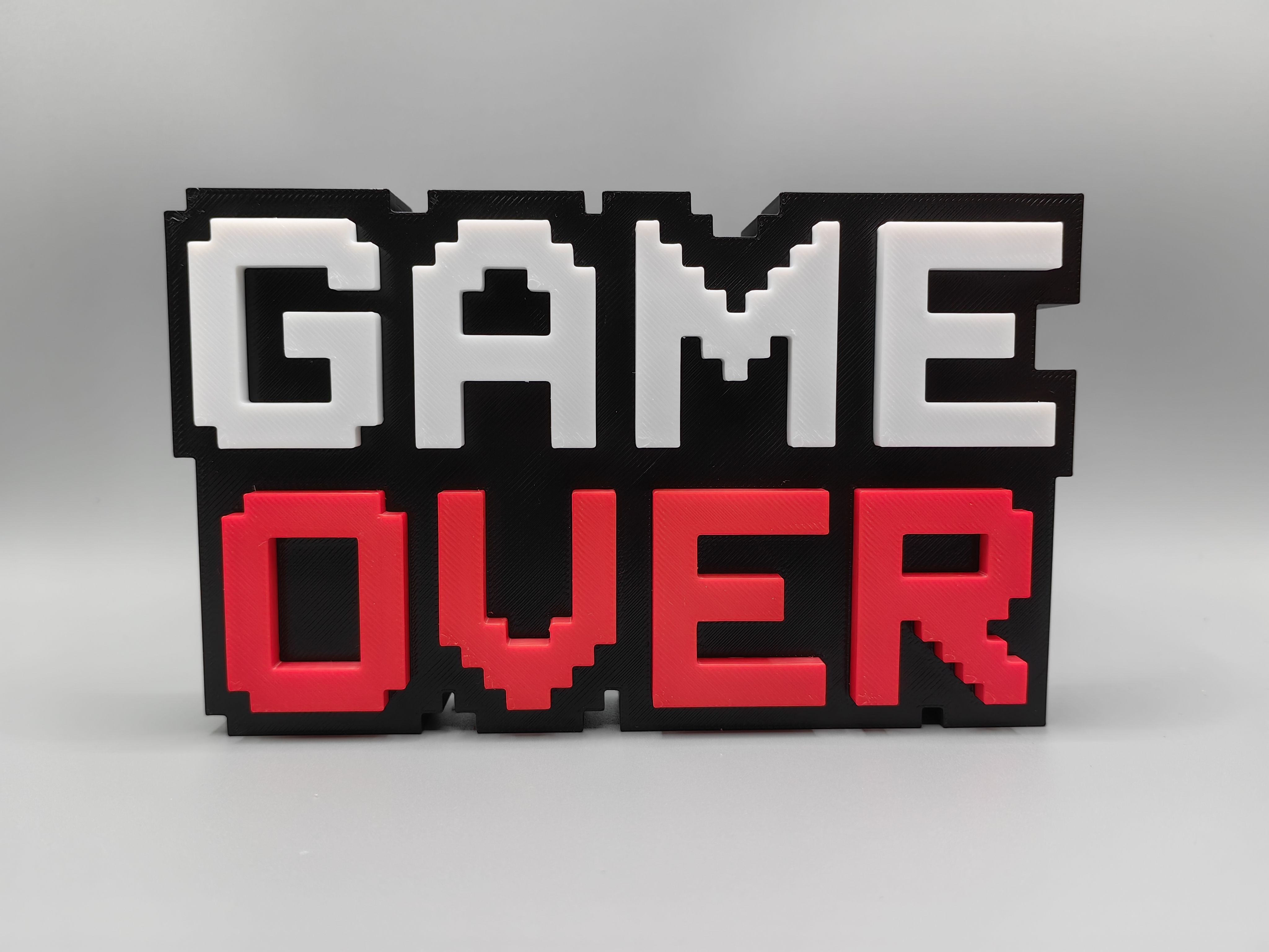 Game Over 游戏结束 电竞装饰桌搭 Logo 立体字体 立牌 铭牌 标志