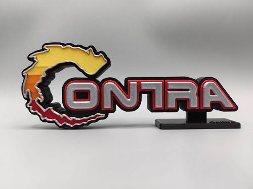 魂斗罗 Contra 经典游戏 Logo 立体字体 立牌 铭牌 标志 摆件