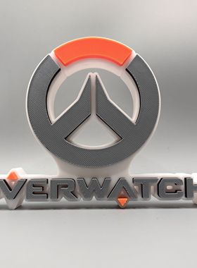 守望先锋 Overwatch Logo 立体字体 立牌 铭牌 标志 高颜值 摆件