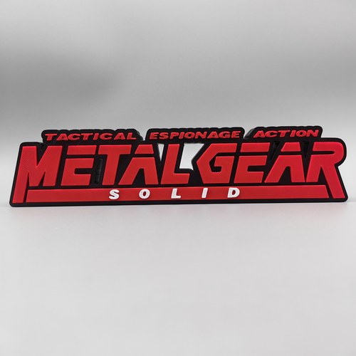 合金装备 Metal Gear Solid Logo 立体字体 立牌 标志 铭牌 摆件