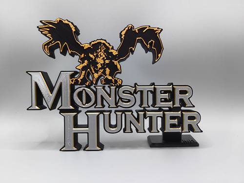 怪物猎人 Monster Hunter Logo 立体字体 立牌 铭牌 标志 摆件
