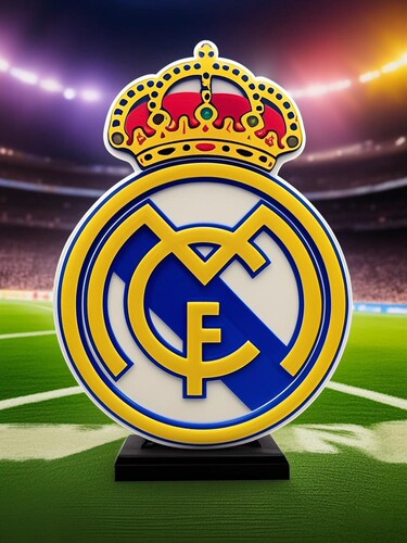 皇家马德里 皇马 Real Madrid CF Logo 立体字体 立牌 铭牌 队徽