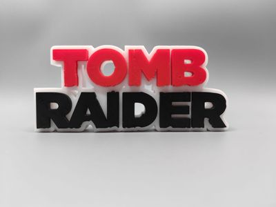 古墓丽影 Tomb Raider 劳拉 Logo 立体字体 立牌 铭牌 标志 摆件