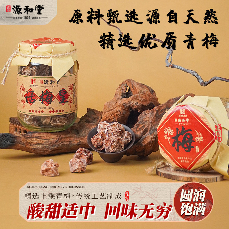源和堂话梅皇大颗九制话梅干孕妇零食酸咸甘话梅泡水烹饪蜜饯果干