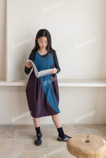 weekgo日系女童户外轻量款 拼接不规则背心连衣裙长裙速干裙夏