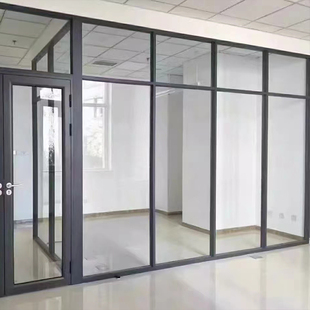 深圳玻璃隔断墙钢化玻璃门隔音防火中空百叶办公室玻璃隔断定制
