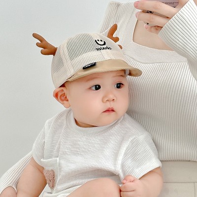 婴儿帽子夏季网眼透气宝宝鸭舌帽