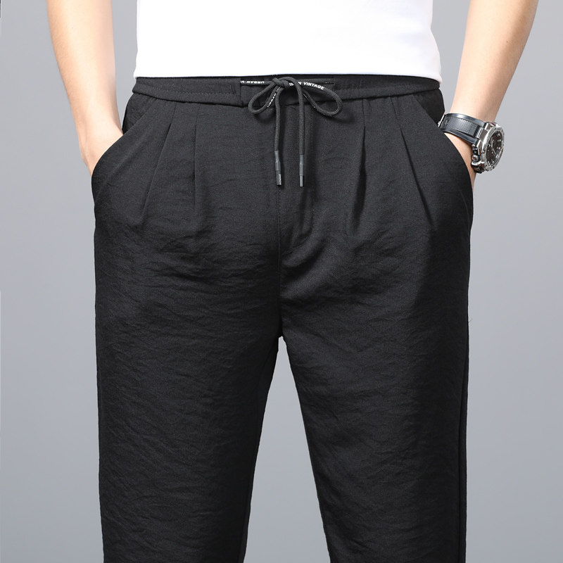 男装冰丝夏季超薄款男士休闲裤宽松直筒潮流透气速干运动长裤子男|ruв категории Мужская одежда, брюки - от Buy2taobao.com для оказания профессиональной услуги покупки агента Taobao