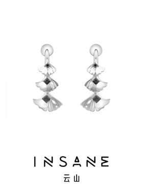 INSANE/云山 铜合金合成锆石耳饰 小众气质时尚银杏系列灵动耳钉