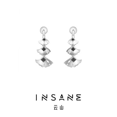INSANE/云山 铜合金合成锆石耳饰 小众气质时尚银杏系列灵动耳钉