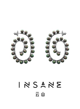 INSANE/云山 铜合金仿珍珠耳饰 X•EVERYDAY小众立体圈型珠玑耳钉