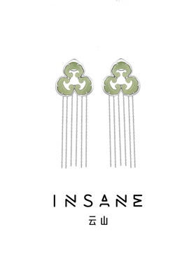 INSANE/云山 铜合金琉璃耳饰 X•EVERYDAY小众中式竹节流苏耳钉
