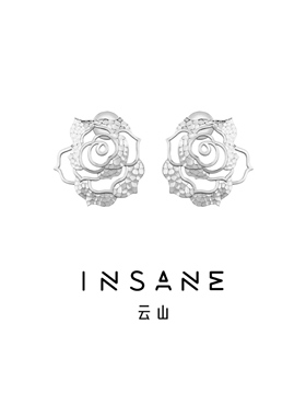 INSANE/云山 铜合金合成锆石耳饰 X•EVERYDAY小众个性玫瑰耳钉