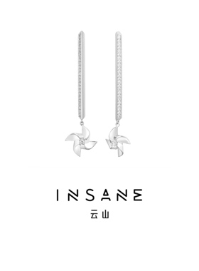 INSANE云山风车系列轻奢气质高级感小众原创设计竖款长耳环