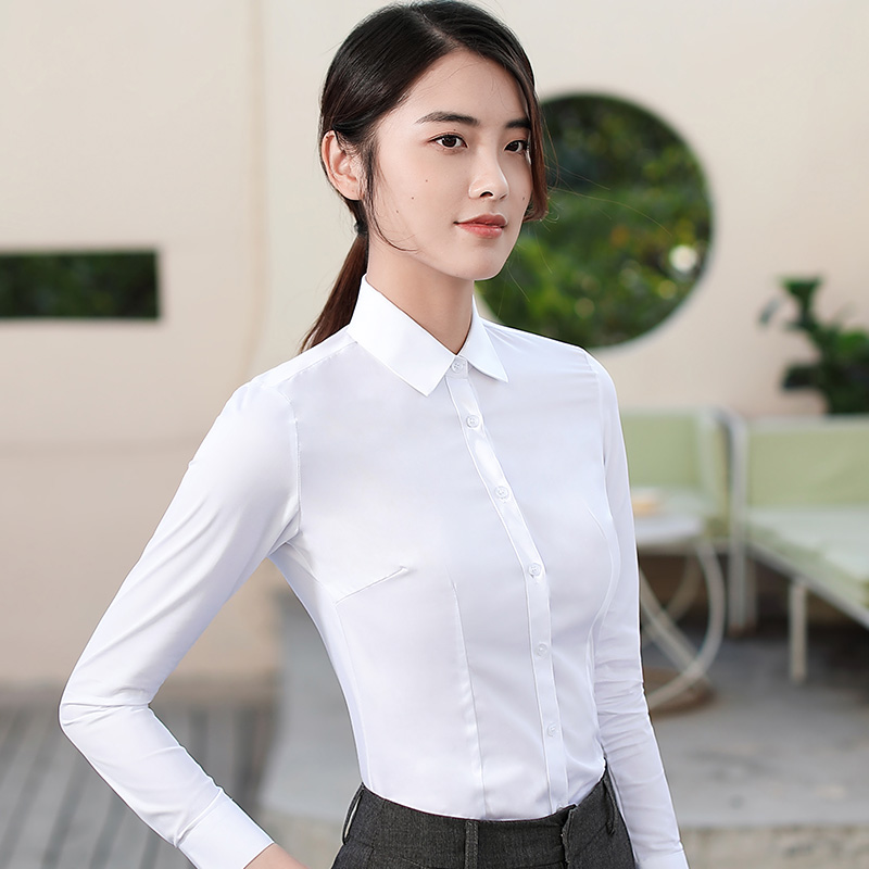60棉白衬衫女长袖春夏新款职业正