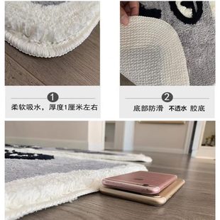 浴室防滑垫卫生间吸水地垫厕所垫子卧室门口进门家用阳台粉色地毯
