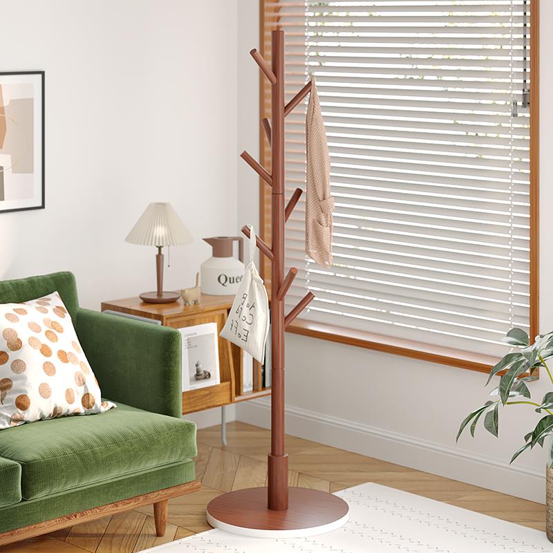 实木衣帽架落地挂衣架客厅办公室房间床头宿舍家用立式挂衣服北秦