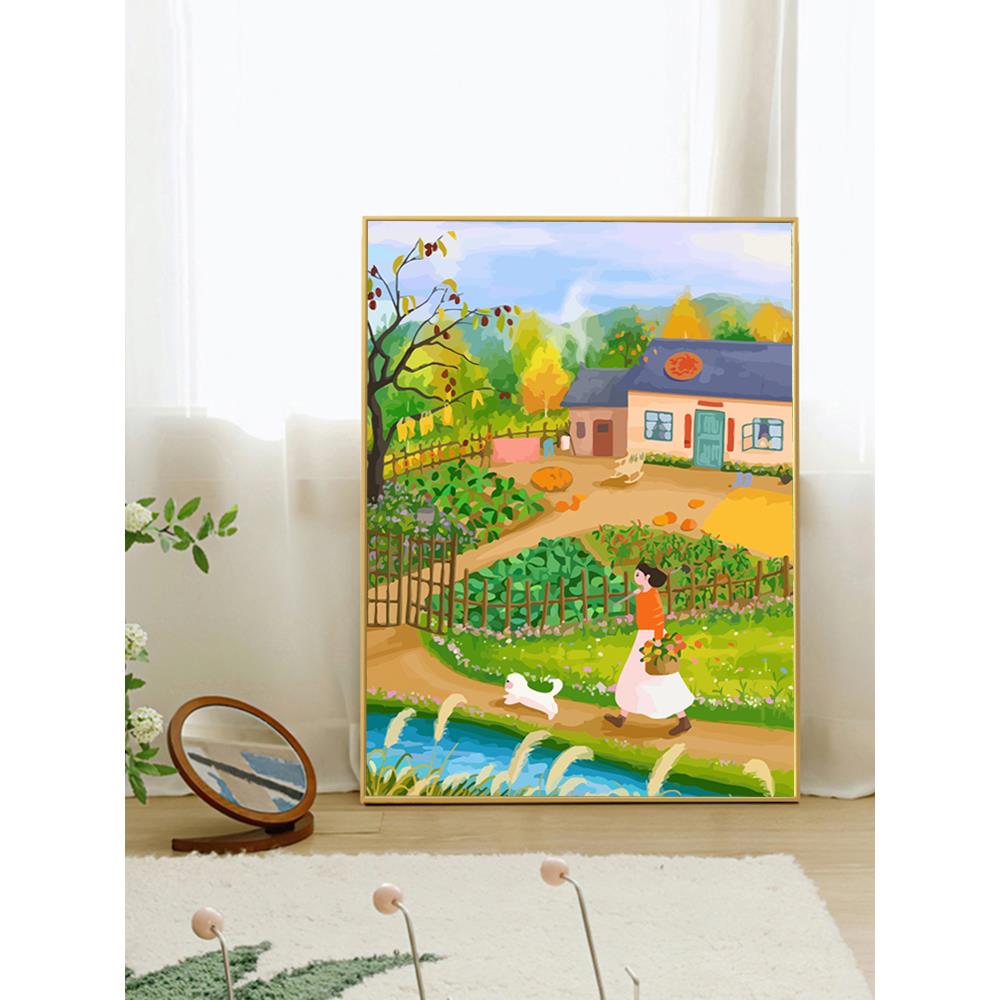 A6L风景系列数字油画diy手工填色画油彩画装饰画乡村田园装饰