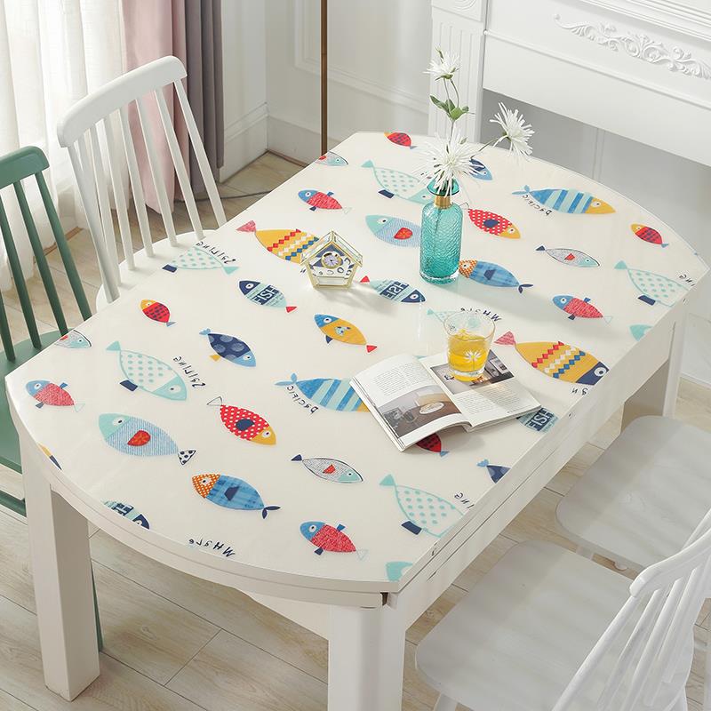 A6L伸缩折叠椭圆形桌布pvc软玻璃餐桌布防水防烫防油水晶板桌垫家