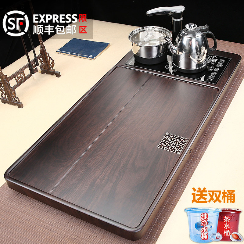 家用实木茶盘功夫大茶台办公室客厅茶海烧水壶一体全自动茶具套装