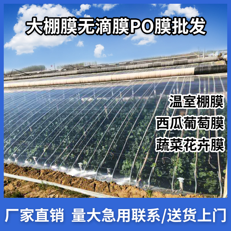 定制款进口高透光PO膜大棚膜抗老化无滴膜消雾保温加厚塑料薄膜